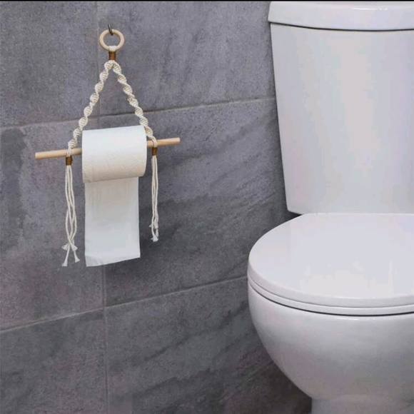 New! Woven Toilet Paper Holder Wall Hanging - Picture 4 of 6